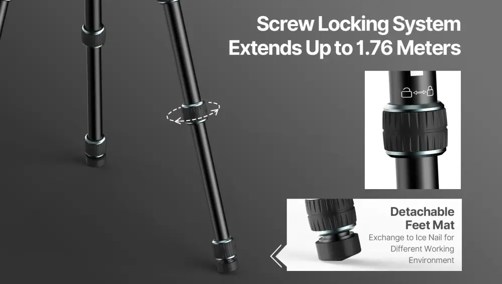  Ulanzi MT-59 Robust rese- och makrostativ i aluminium med monopodfunktion