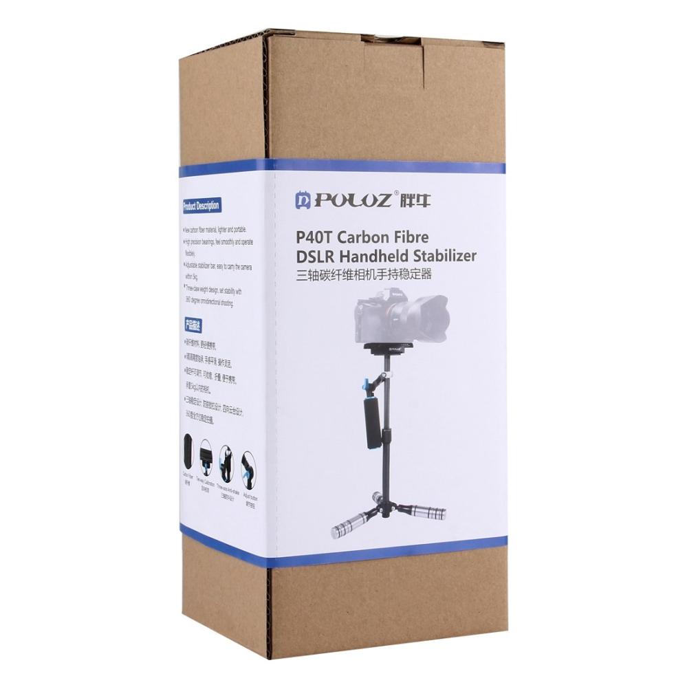  Puluz Handhållen kolfiber stabilisator för systemkameror 27-37cm