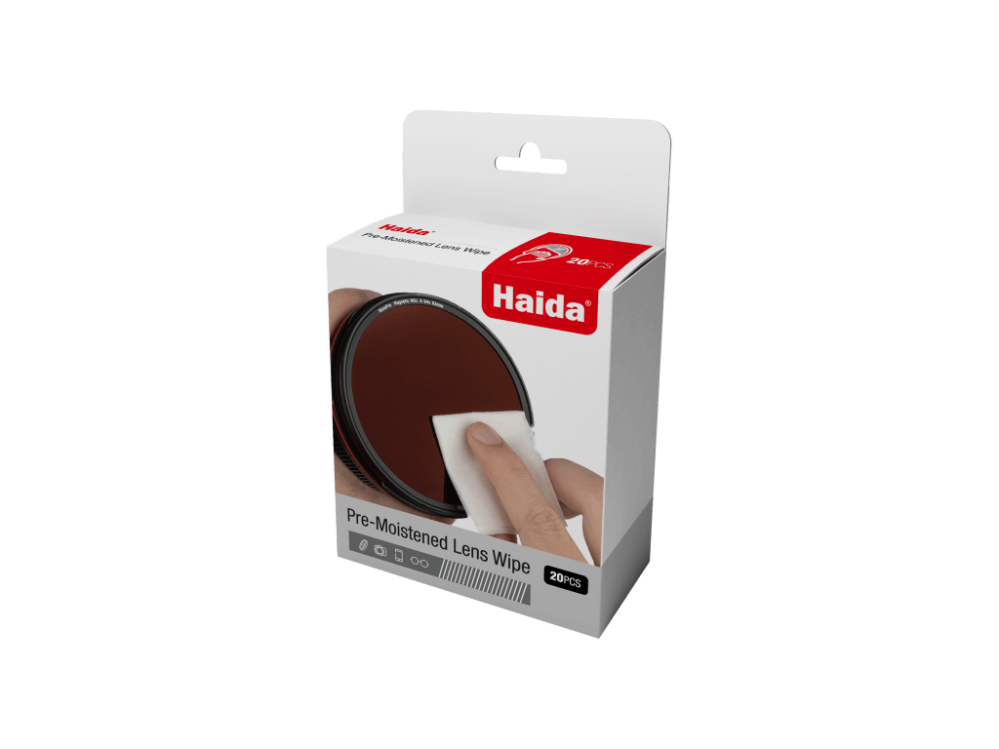  Haida 20 stycken förfuktade Rengöringsservetter för rengöring av optik, mobil