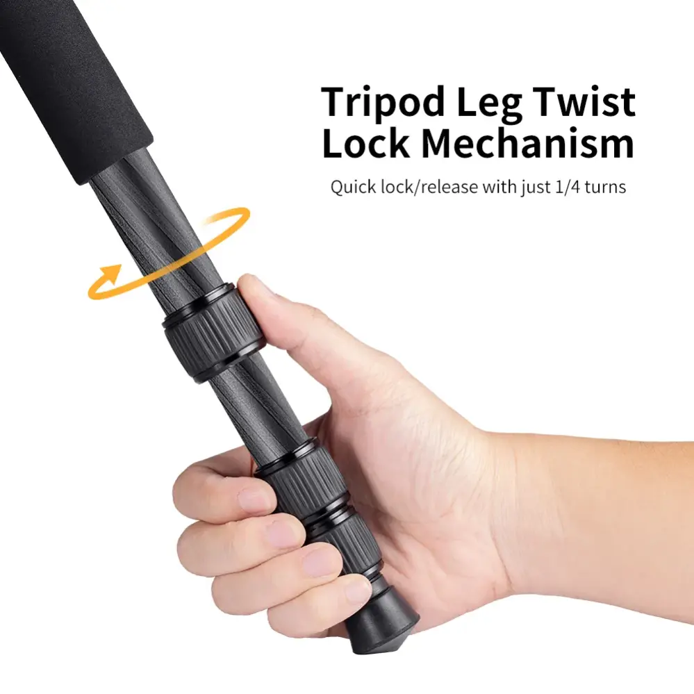  K&F Concept Kamerastativ av kolfiber 177cm 15 kg