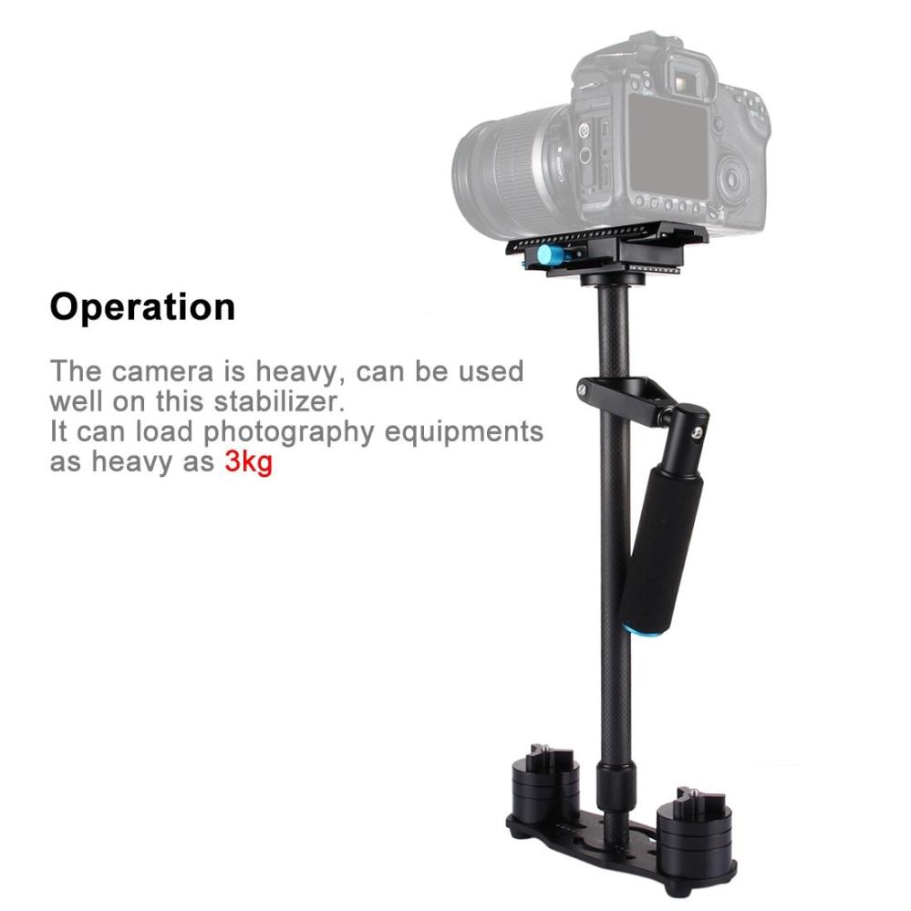  Puluz Handhållen kolfiber stabilisator för DSLR/DV-kameror (38.5-61cm)