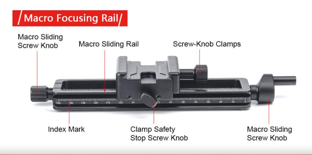  Sunwayfoto MFR-150S Makrosläde/fokuseringsskena med hög precision