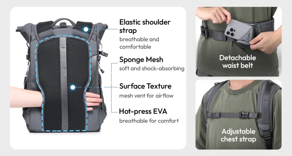  Ulanzi BP04 kamerareppu – laajennettava 23–27 L kovalla suojauksella