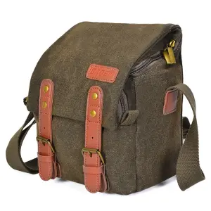  Caden N1 retro-kameralaukku canvas kahvinruskea 18 &times; 12,5 &times; 21 cm Kamda &ndash; nopea toimitus ja turvallinen verkkokauppa