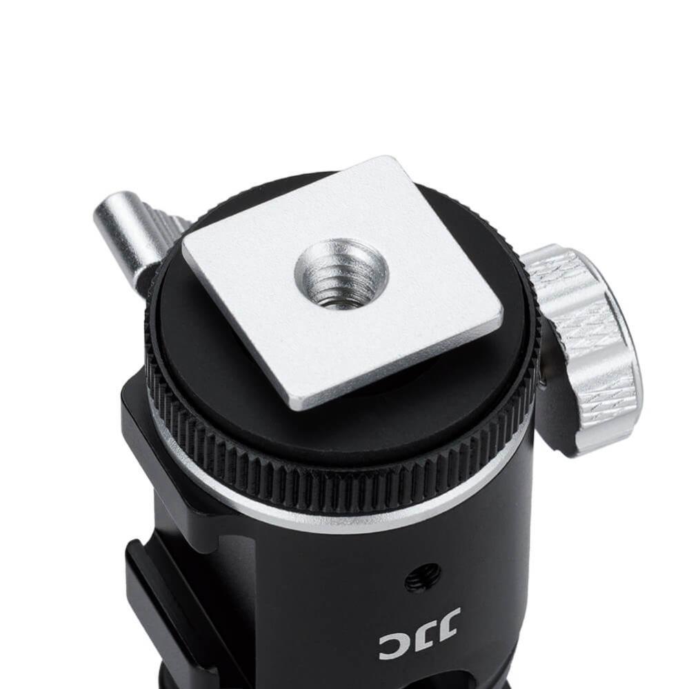  JJC Liten kulled med blixtsko för kamera/bur 1/4-tums gänga