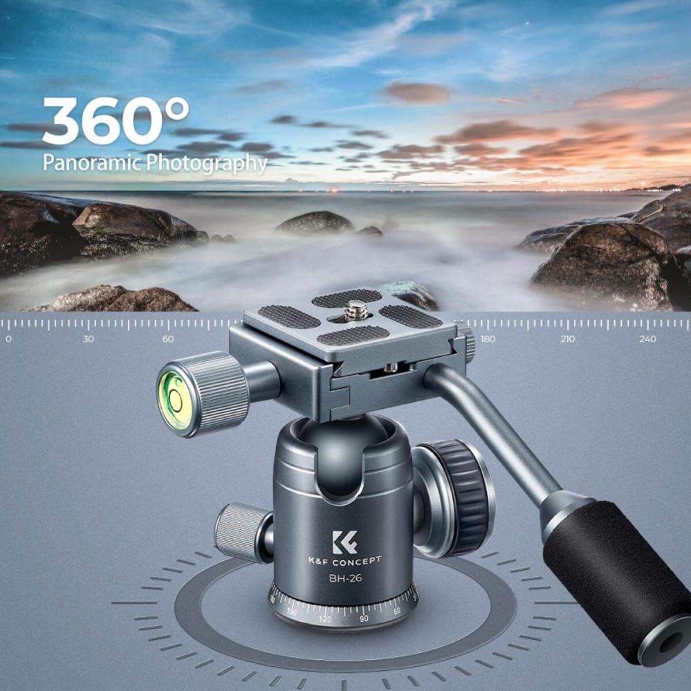  K&F Concept BH-26 Kulled med panoramaindexering med spak Kamda – nopea toimitus ja turvallinen verkkokauppa