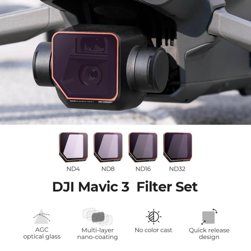  K&F Concept suodatinpaketti 4 kpl ND4+ND8+ND16+ND32 DJI Mavic 3/Cine -malleille