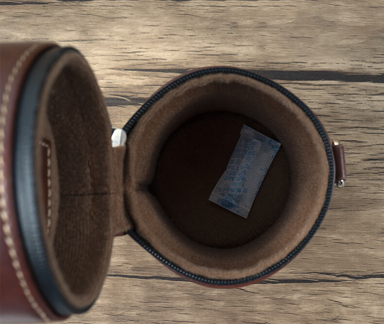  7Artisans Objektivfodral brun PU-läder 105x70mm