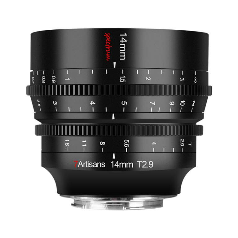  7Artisans 14mm T2,9 Spectrum Cinema -objektiivi Canon RF (täyskenno)