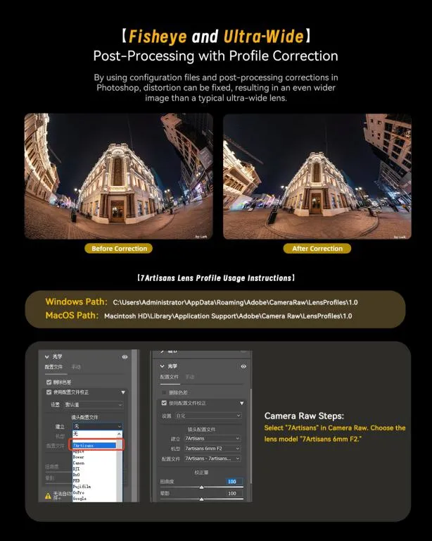  7Artisans 6mm f/2.0 Fisheye för Micro 4/3