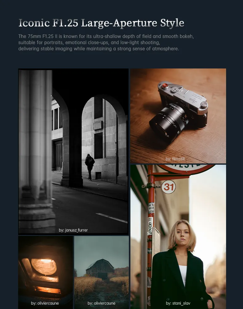  7Artisans 75mm f/1,25 II Leica M -kameralle Kamda – nopea toimitus ja turvallinen verkkokauppa