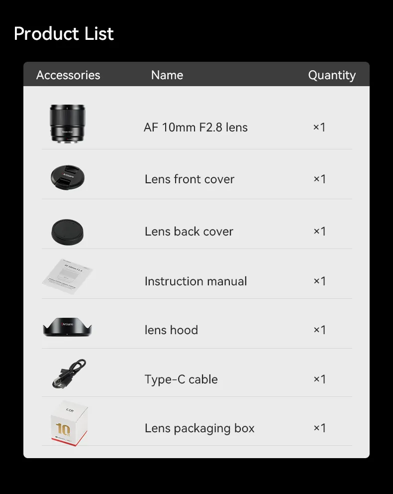  7Artisans AF 10mm f/2,8 för Sony E (APS-C)
