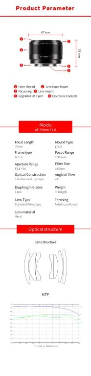  7Artisans Lite AF 35mm f/1,8 Fujifilm X (APS-C)