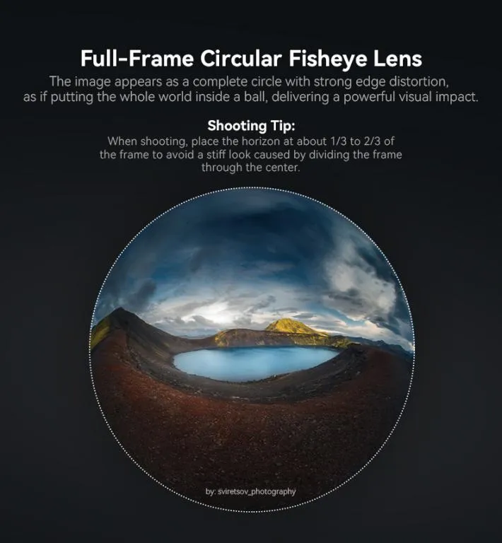  AstrHori 6mm f/2,8 Fisheye Canon RF:lle (täyskenno, pyöreä kuva)