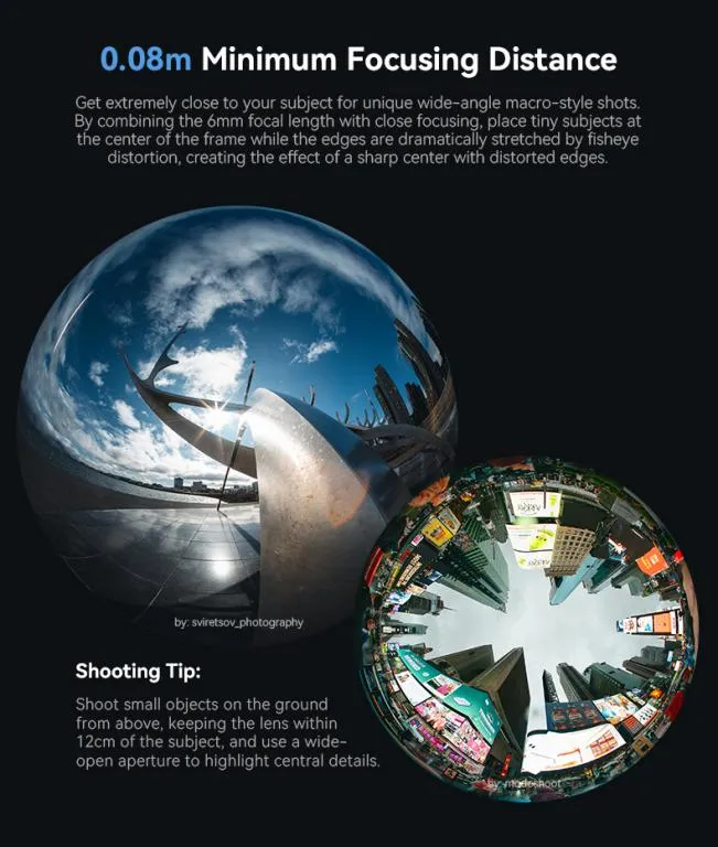  AstrHori 6mm f/2,8 Fisheye Canon RF:lle (täyskenno, pyöreä kuva)
