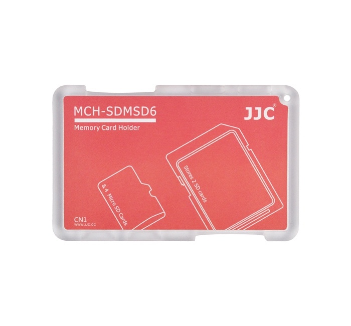  JJC Minneskorthållare röd för 2xSD 4xMSD kreditkortformat