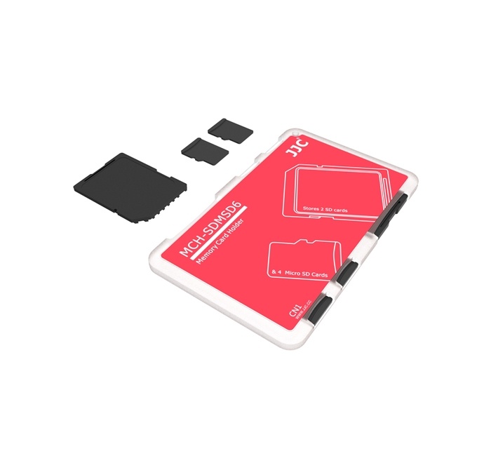  JJC Minneskorthållare röd för 2xSD 4xMSD kreditkortformat