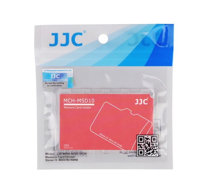  JJC Minneskorthållare röd för 10xMSD kreditkortformat