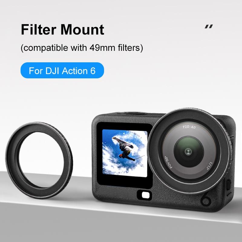  Puluz alumiininen suodatinpidike DJI Osmo Action 6 -kameraan – 49 mm Kamda – nopea toimitus ja turvallinen verkkokauppa