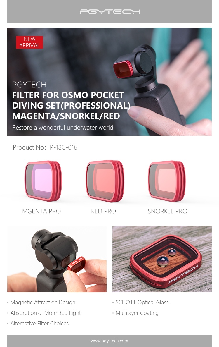  PGYTECH sukellussuodinsarja Pro Osmo Pocketille Kamda – nopea toimitus ja turvallinen verkkokauppa