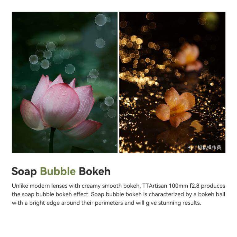  TTArtisan 100mm f/2.8 Soap Bubble Bokeh för M42