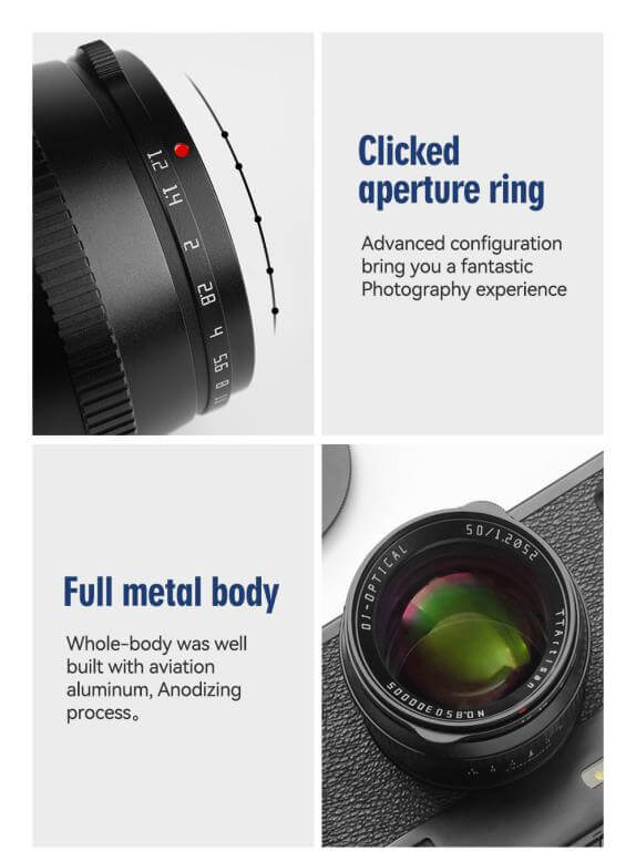  TTArtisan 50mm f/1,2 objektiivi Canon M -kameralle(APS-C)