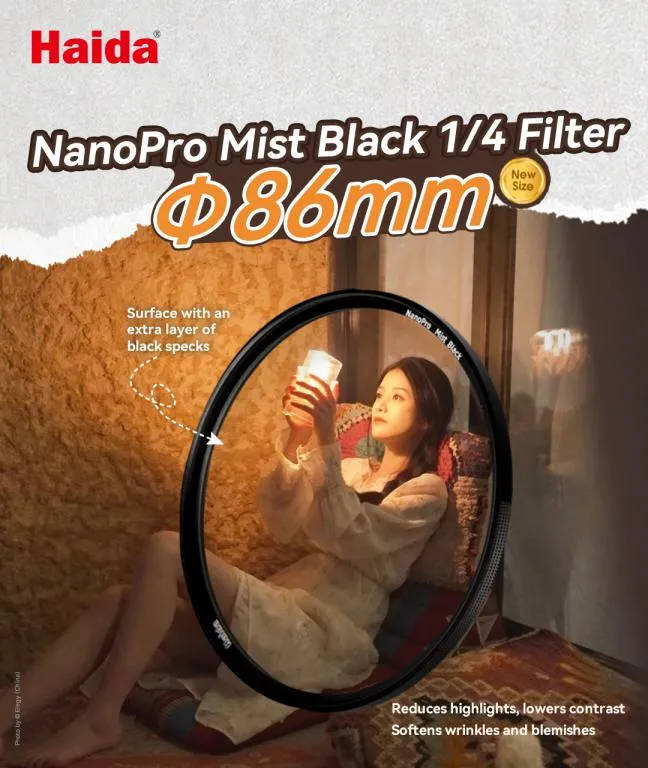  Haida NanoPro Mist Black 1/4 -suodatin – elokuvallinen ilme & pehmeämpi valo