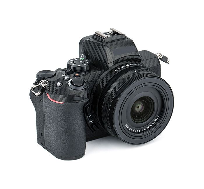  Kiwifotos Skin för Nikon Z50 + 16-50mm objektiv - Svart kolfiberfilm