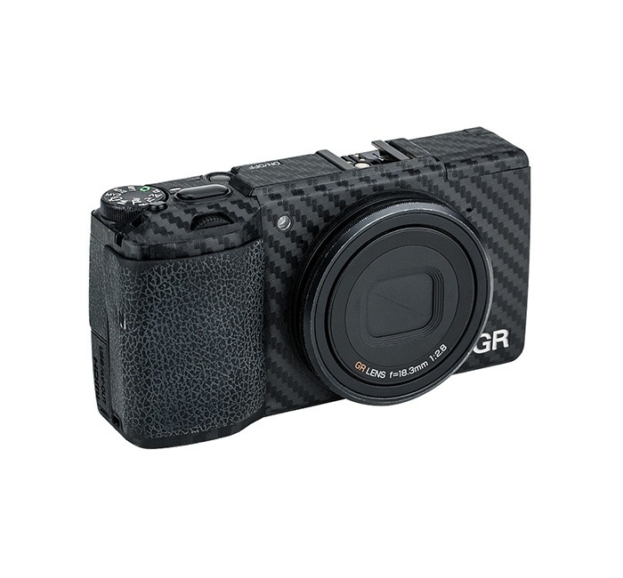  Kiwifotos Skin för Ricoh GR II - Svart kolfiberfilm