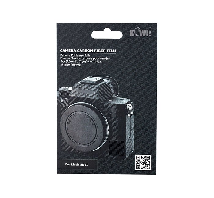  Kiwifotos Skin för Ricoh GR II - Svart kolfiberfilm