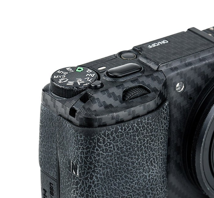  Kiwifotos Skin för Ricoh GR II - Svart kolfiberfilm