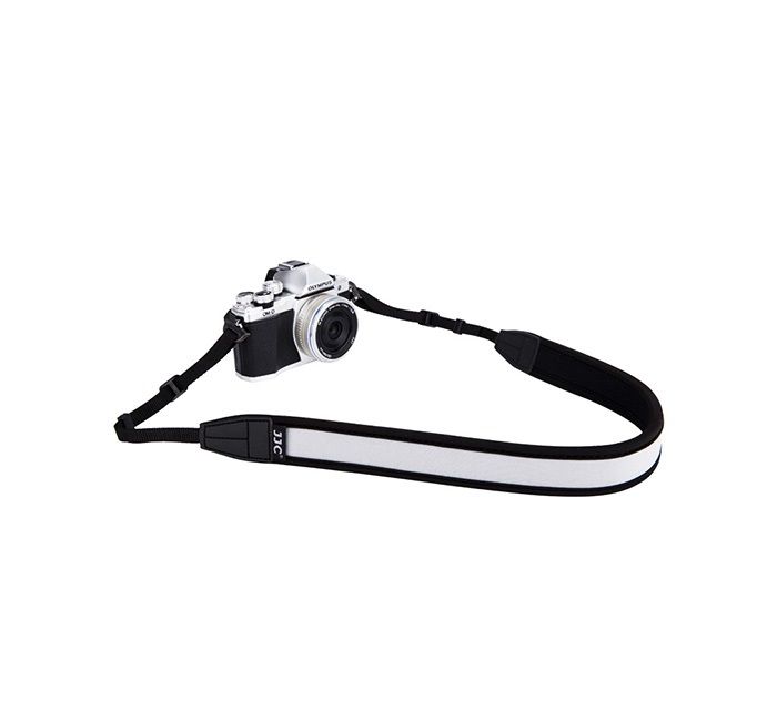  JJC NS-M1 Kamerarem i neopren – bekväm för nacken (grå) med 2 bandöglor