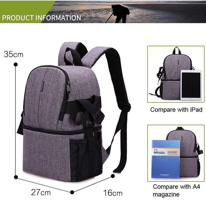  Huwang Multifunktionell ryggsäck för kameran