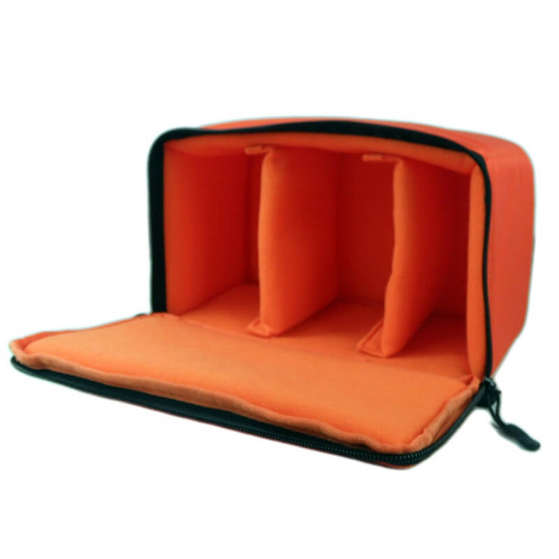  Innerväska för kamera & optik med handtag 26x15x14cm Orange