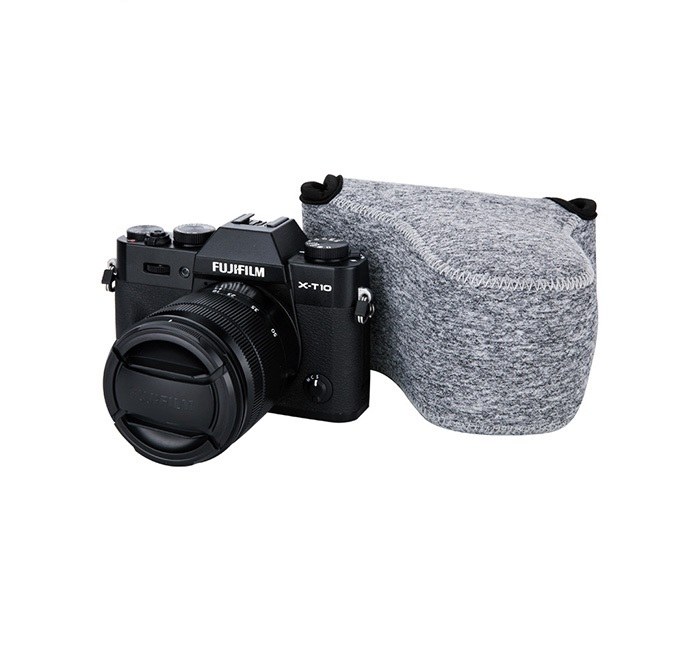  JJC OC-F2 tummanharmaa kameralaukku peilittömälle järjestelmäkameralle