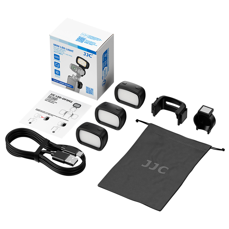  JJC 3st Mini LED-lampor och hållare för DJI Osmo Pocket 3 Kamda – nopea toimitus ja turvallinen verkkokauppa