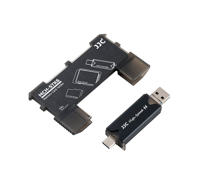  JJC Minneskorthållare & kortläsare för 2xSD 4XMSD