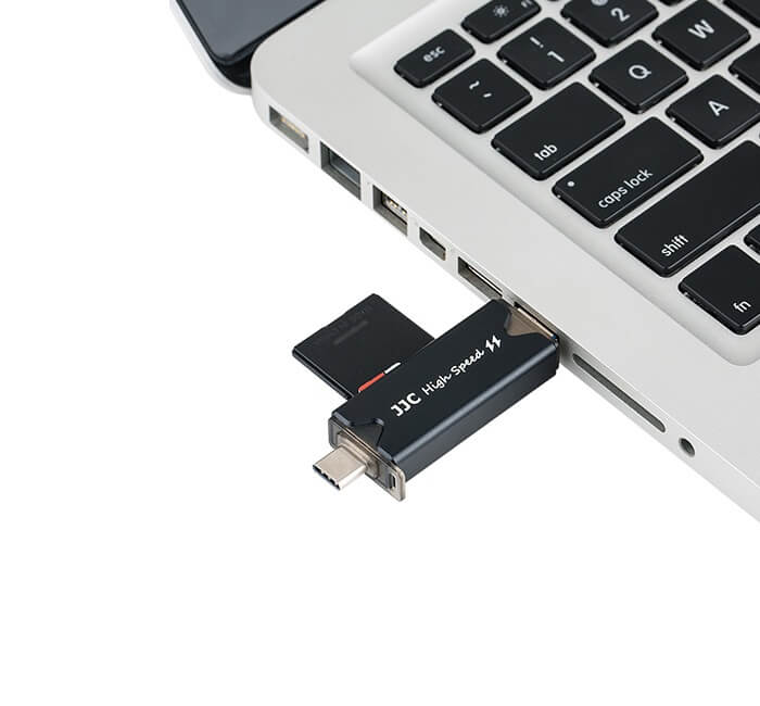  JJC Minneskorthållare & kortläsare för 2xSD 4XMSD