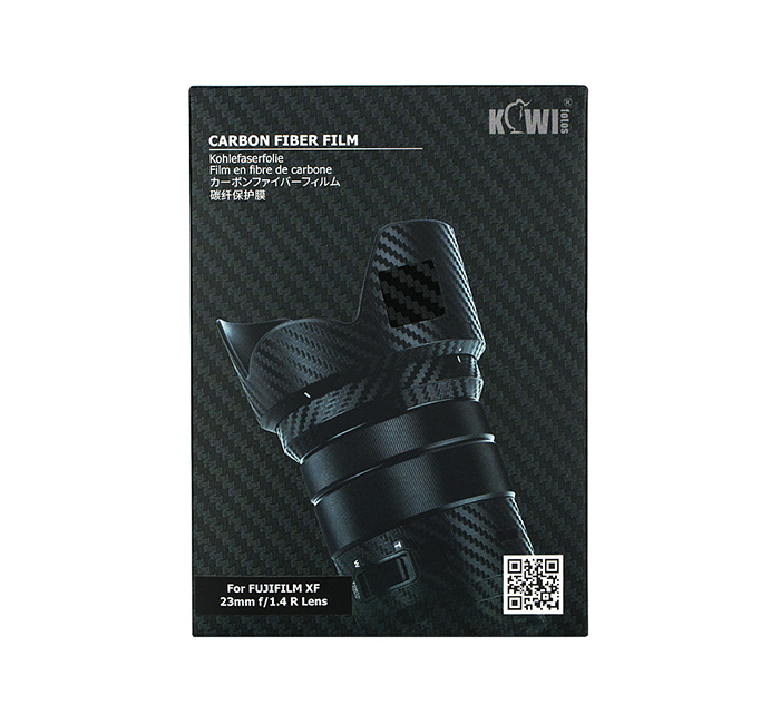  Kiwifotos Skin för Fujifilm XF 23mm f/1.4 R - Svart kolfiberfilm