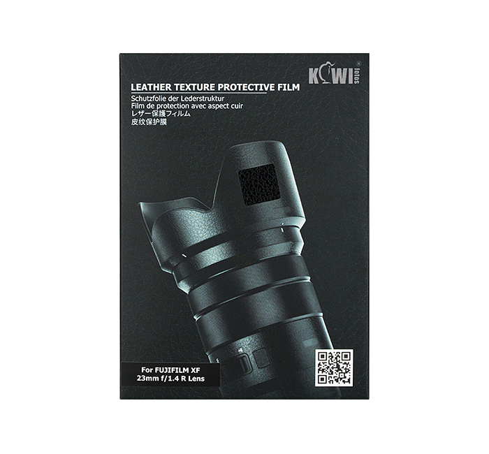  Kiwifotos Skin för Fujifilm XF 23mm f/1.4 R - Svart Lädertextur