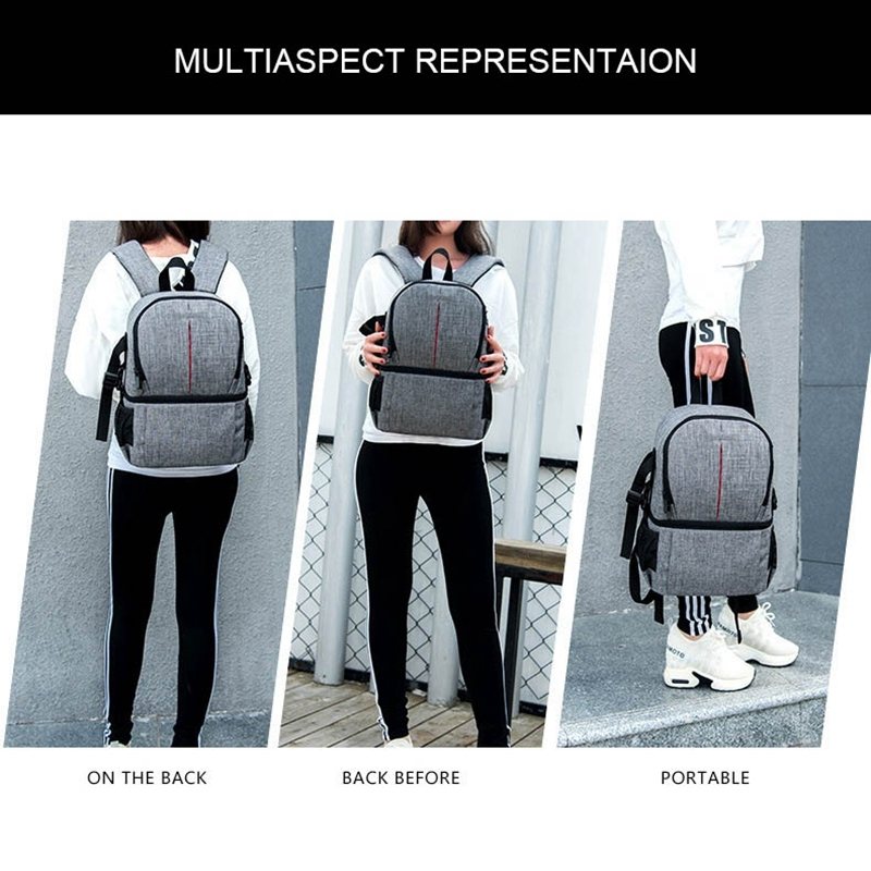  Huwang svart/röd Multifunktionell ryggsäck för kameran