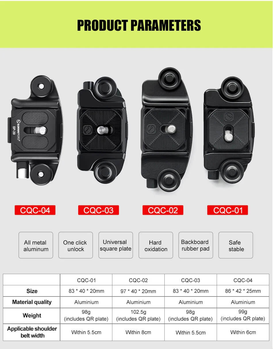  Sunwayfoto CQC-02 Kamerahölster med fäste & Arca platta