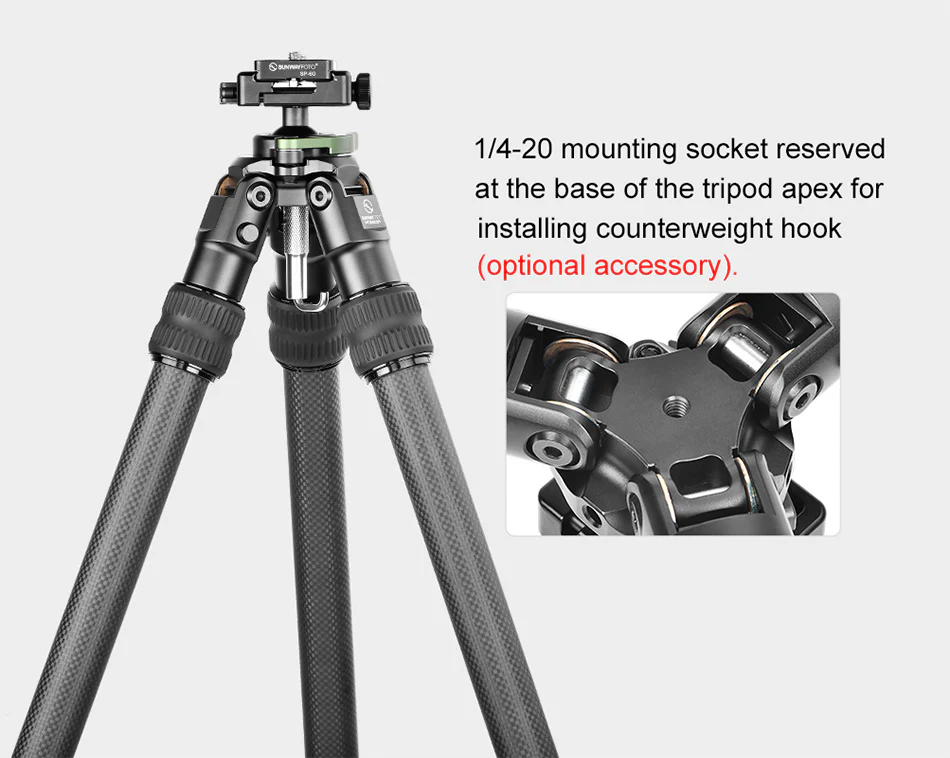  Sunwayfoto HT2820CSPI-S hiilikuitujalusta 124 cm integroidulla kuulapäällä ja Ar Kamda – nopea toimitus ja turvallinen verkkokauppa
