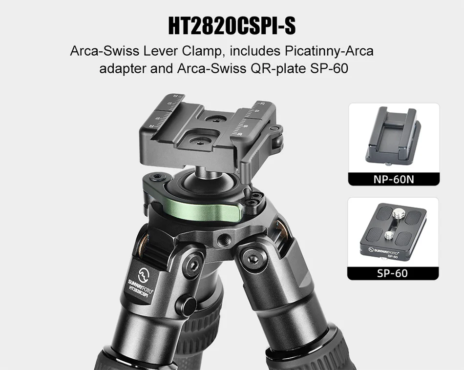  Sunwayfoto HT2820CSPI-S hiilikuitujalusta 124 cm integroidulla kuulapäällä ja Ar Kamda – nopea toimitus ja turvallinen verkkokauppa