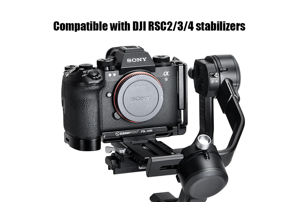  Sunwayfoto L-kiinnike kädensijalla Sony A9 III & A1 II