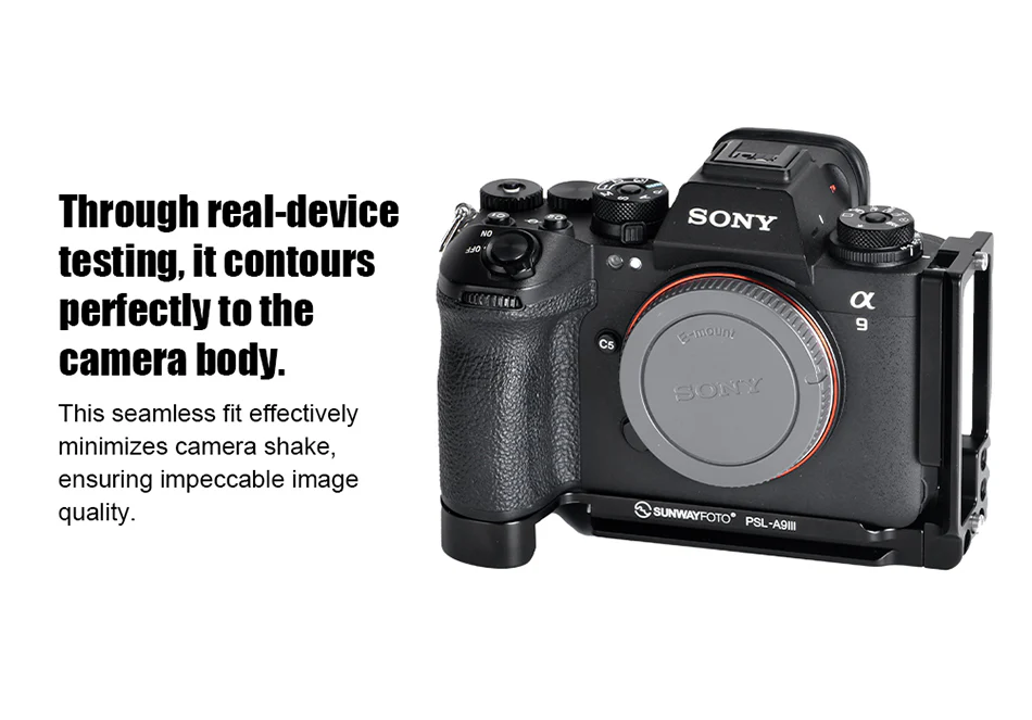 Sunwayfoto L-kiinnike kädensijalla Sony A9 III & A1 II
