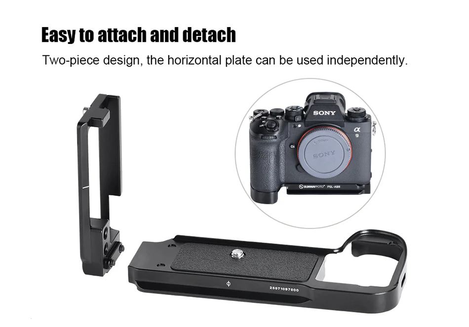  Sunwayfoto L-kiinnike kädensijalla Sony A9 III & A1 II