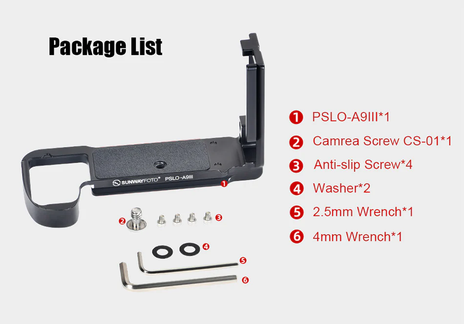  Sunwayfoto L-kiinnike yhdestä kappaleesta Sony A9 III & A1 II – Arca-Swiss