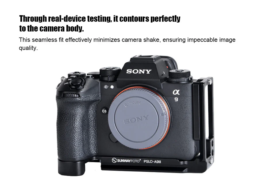  Sunwayfoto L-kiinnike yhdestä kappaleesta Sony A9 III & A1 II – Arca-Swiss