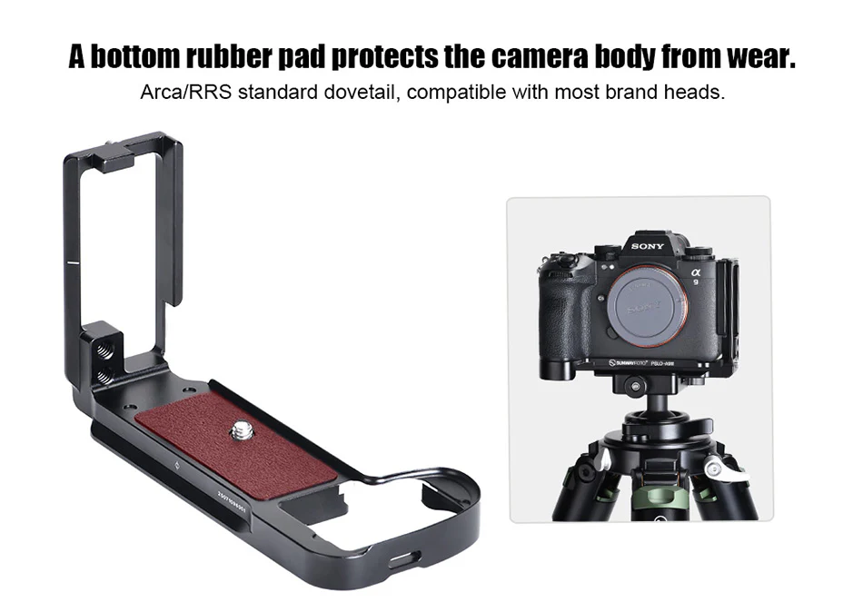  Sunwayfoto L-kiinnike yhdestä kappaleesta Sony A9 III & A1 II – Arca-Swiss